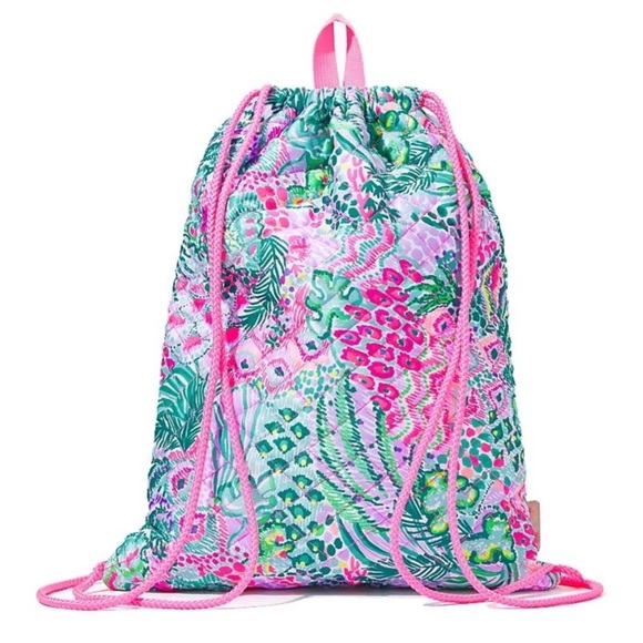 Lilly Pulitzer Quilted String Backpack - Picture 2 of 9